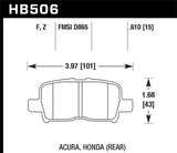 Hawk Hawk Honda Odyssey HPS Street Rear Brake Pads HB506F.610