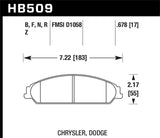 Hawk Hawk 2013-2014 Chrysler 200 (w/XR1 Brakes) HPS 5.0 Front Brake Pads HB509B.678