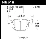 Hawk Hawk BMW 135i DTC-60 Race Rear Brake Pads HB604G.598