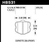 Hawk Hawk 06-10 Chevy Corvette (OEM Pad Design) Front HP+ Sreet Brake Pads HB531N.570