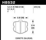 Hawk Hawk 06-10 Chevy Corvette (OEM Pad Design) Rear HP+ Sreet Brake Pads HB532N.570