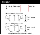 Hawk Hawk 08 BMW Z4 3.0L HPS 5.0 Front Brake Pads HB546B.654