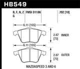 Hawk Hawk 07-08 Acura TL Type S DTC-60 Race Front Brake Pads HB530G.570
