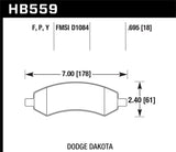 Hawk Hawk 06-16 Dodge RAM 1500 / 06-10 Mitsubishi Raider Super Duty Front Brake Pads HB559P.695