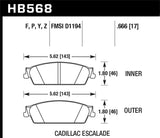 Hawk Hawk Cadillac / Chev Avalanche/Silverado/Suburban/Tahoe / GMC Sierra/Yukon HPS Rear Street Brake Pad HB568F.666