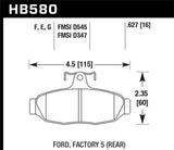 Hawk Hawk 84-96 Corvette /88.5-97 Pontiac Firebird Blue 9012 Race Rear Brake Pad HB112E.540