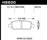 Hawk Hawk Infiniti G35 Sport/G37 / 08-10 Nissan Rogue / 07-09 Sentra SE-R / 10 Sentra SE-R M/T HPS Street HB600F.539