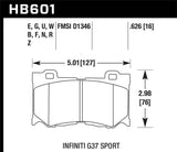 Hawk Hawk Infiniti G37 Sport Performance Ceramic Street Front Brake Pads HB601Z.626