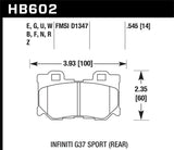 Hawk Hawk 10-11 Chevy Camaro SS DTC-60 Race Rear Brake Pads HB194G.570