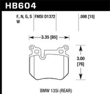 Hawk Hawk 08-13 BMW 135i 3.0L Base Rear ER-1 Brake Pads HB604D.598