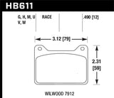 Hawk Hawk Willwood 6617 Caliper DTC-70 Race Brake Pads HB800U.670