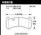 Hawk Hawk 05-06 Mercedes-Benz CLK55 AMG ER-1 Front Brake Pads (For Brembo Calipers) HB616D.607