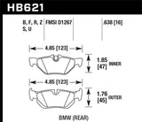 Hawk Hawk 2011-2011 BMW 125i HPS 5.0 Rear Brake Pads HB621B.638