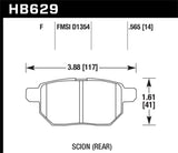 Hawk Hawk 08-15 Scion xB HPS 5.0 Rear Brake Pads HB629B.565