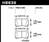 Hawk Hawk 09-10 Hyundai Genesis Sedan V8 HP+ Street Front Brake Pads HB636N.644