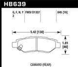 Hawk Hawk Camaro V6 HP+ Street Rear Brake Pads HB639N.645