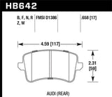 Hawk Hawk 2009-2016 Audi A4 HP+ Street Rear Brake Pads HB642N.658