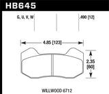 Hawk Hawk Wilwood Dynalite/Outlaw/Sierra Caliper DTC-70 Brake Pads HB100U.480