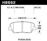 Hawk Hawk 10 Hyundai Genesis Coupe (w/o Brembo Breaks) HP+ Autocross 15mm Rear Brake Pads HB662N.587