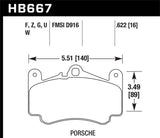 Hawk Hawk 11-12 Porsche 911 Targa 4S HPS 5.0 Front Brake Pads HB667B.622