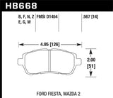 Hawk Hawk 11 Ford Fiesta S/SE/SL HPS Front Street Brake Pads HB668F.567