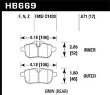 Hawk Hawk 09-12 BMW Z4 Performance Ceramic Rear Street Brake Pads HB669Z.671