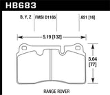 Hawk Hawk 08 Range Rover Sport LE / 06-09 Supercharged Performance Ceramic Street Front Brake Pads HB683Z.651