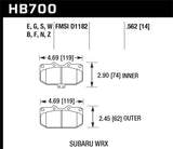 Hawk Hawk 06-07 Subaru Impreza WRX Front ER-1 Brake Pads HB700D.562