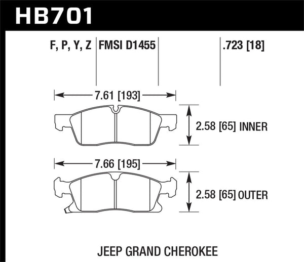 Hawk 11-12 Dodge Durango / 11-12 Jeep Grand Cherokee HPS Front Street ...