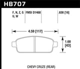 Hawk Hawk 10-12 Infiniti FX50 / 09-12 G37 / 09-13 Nissan 370Z DTC-30 Race Rear Brake Pads HB602W.545