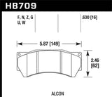 Hawk Hawk Performance Alcon Mono 6, Model 4497 HP Plus Street Brake Pads HB709N.630