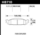 Hawk Hawk 11-13 Ford Explorer/12-13 Taurus SHO / 12-13 Lincoln MKS/MKT Super Duty Front Street Brake Pads HB710P.706