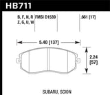Hawk Hawk 13 Subaru BRZ / 13 Scion FR-S HP Plus Front Street Brake Pads HB711N.661