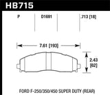 Hawk Hawk 15-17 Ford F-250/350 LTS Street Rear Brake Pads HB715Y.713