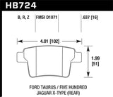 Hawk Hawk 05-07 Ford Five Hundred / 08-09 Ford Taurus Performance Ceramic Street Rear Brake Pads HB724Z.637