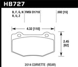 Hawk Hawk DTC-80 14-19 Porsche 911 Rear Race Brake Pads HB850Q.655