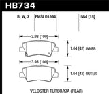 Hawk Hawk 13-16 Hyundai Veloster / 13-16 Hyundai Elantra Performance Ceramic Rear Brake Pads HB734Z.584