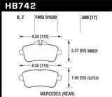 Hawk Hawk 14-15 Mercedes M Class / 12-13 Mercedes ML350 Performance Ceramic Rear Brake Pads HB742Z.690