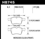 Hawk Hawk 05-11 Mercedes-Benz G55 AMG Performance Ceramic Street Front Brake Pads HB745Z.777