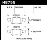 Hawk Hawk 13-16 Mercedes CLS550 / 15-16 Mercedes E350 HPS Street Rear Brake Pads HB755F.620