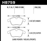 Hawk Hawk 2007-2015 Volvo S80 HPS 5.0 Front Brake Pads HB759B.750