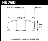 Hawk Hawk 08-12 Jaguar XKR (w/ Alcon Brakes) HP+ Street Front Brake Pads HB760N.620