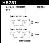 Hawk Hawk 12-15 BMW 118i HPS 5.0 Front Brake Pads HB781B.692