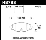 Hawk Hawk 15-17 VW Golf / Audi A3/A3 Quattro HP+ Street Front Brake Pads HB788N.745
