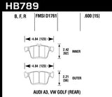 Hawk Hawk Performance Ceramic Street Rear Brake Pads - VW/Audi / A3 / S3 / Golf R HB789Z.600