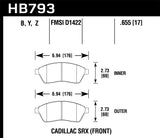 Hawk Hawk 10-16 Cadillac SRX HPS 5.0 Front Brake Pads HB793B.655