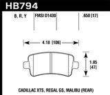 Hawk Hawk 13-15 Cadillac XTS Performance Ceramic Street Rear Brake Pads HB794Z.650