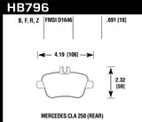 Hawk Hawk 14-17 Mercedes-Benz CLA 250 HPS Street Rear Brake Pads HB796F.691