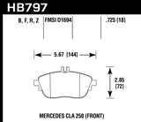 Hawk Hawk 17+ Infiniti QX30 Performance Ceramic Street Front Brake Pads HB797Z.725
