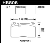 Hawk Hawk 16-17 Audi A6 Performance Ceramic Street Front Brake Pads HB806Z.624